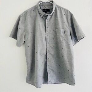 Molokai Surf Gray Lightening Bolt Button Down XL
